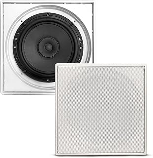 Caixa Acustica 140W Embutir Teto Som Ambiente Arandela Quadrada