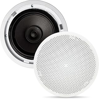 Caixa Acustica 140W Embutir Teto Som Ambiente Arandela Redonda